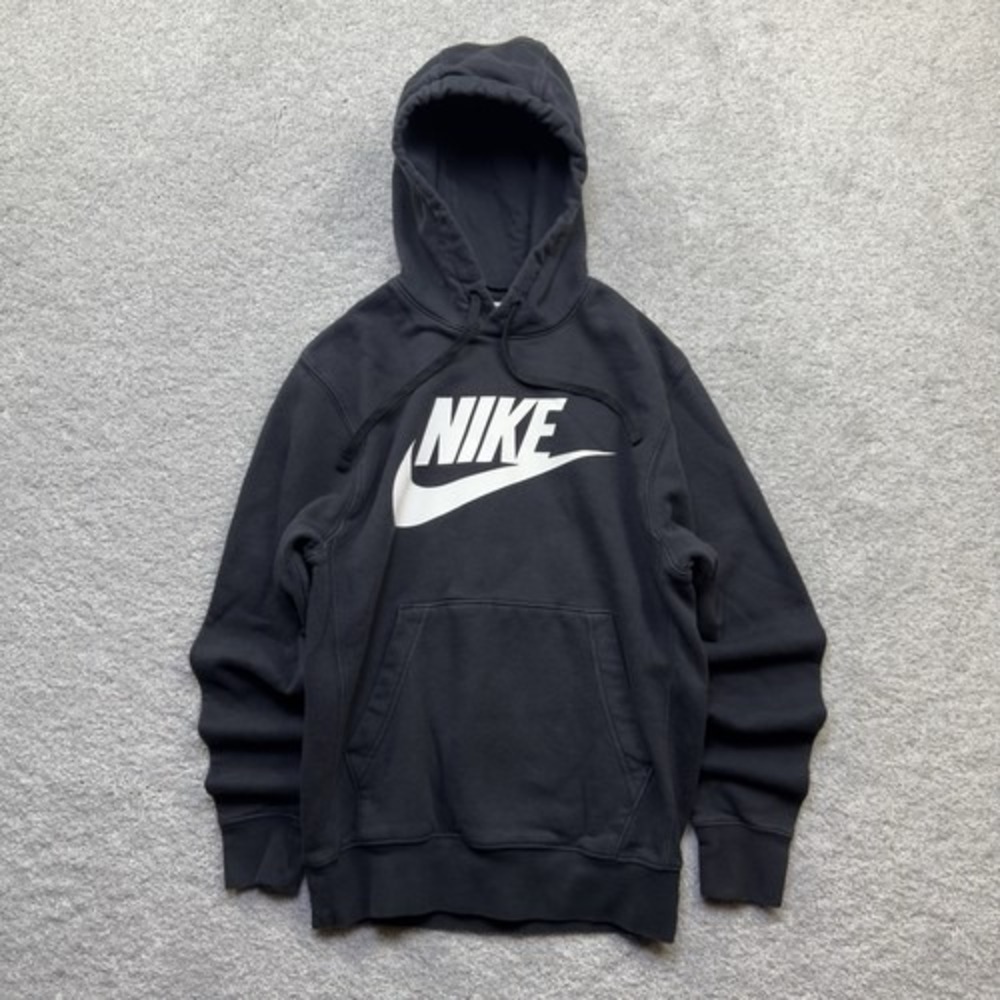 Nike Sportswear Club Fleece Swoosh Logo Pullover Hoodie Black Mens XS BV2973-010